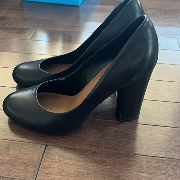 Aldo chunky heels in black leather size 9 - Picture 2 of 5
